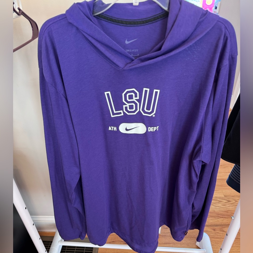 Nike LSU Dri-FIT Purple Hooded L/S Shirt